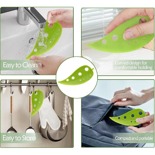 Herb Stripper 8 Holes with Herb Cutter, Kitchen Herbs Leaf Stripping Tool, Herb Stripper Tool, Herb Leaf Peeler for Collard Greens Thyme Basil