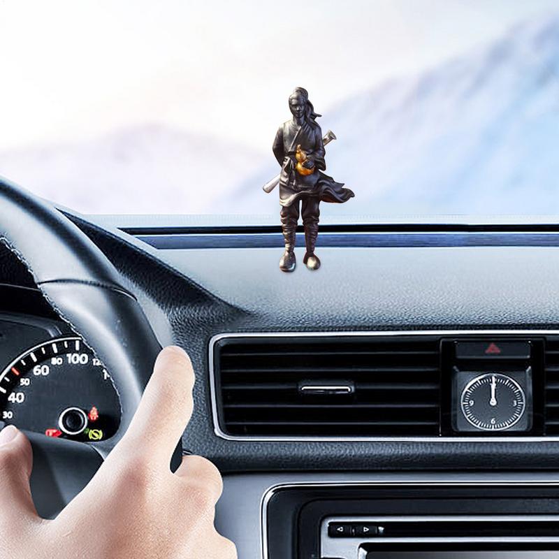 Figures Bonsai Sculpture Resin Character Statue Landscape Bonsai Knight-Errant Miniature Sculpture For Cars Aquarium Offices