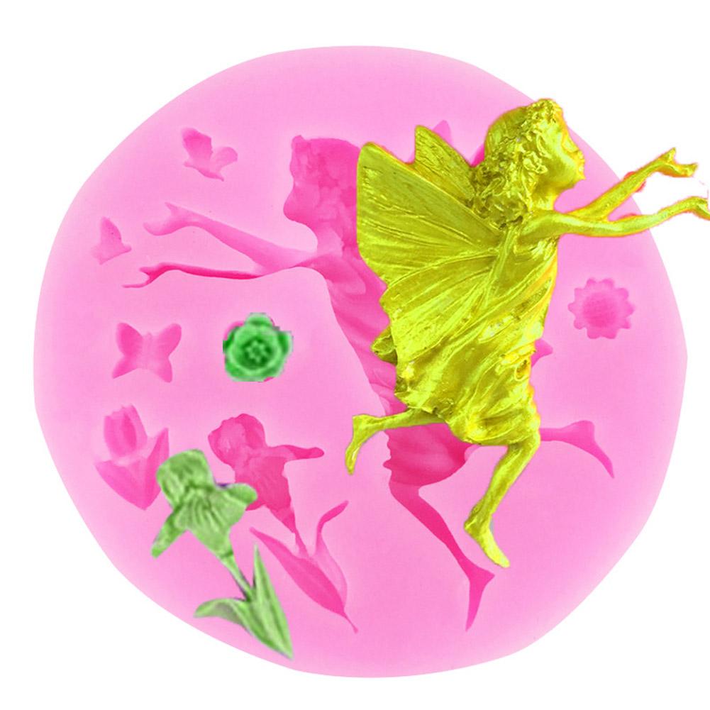 Angel Wings Girl Silicone Mold Fondant Cake Decoration Handmade Soap Chocolate Mold