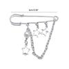 Harajuku Fünfzackiger Stern Serie Brosche Street Fashion Anstecknadel Anzug Accessoires Schlichte Doppelkettchen Anstecknadel