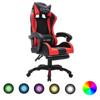 Day and Night - Day and Night Gaming Chair with RGB LED Lights Red and Black Synthetic Leather