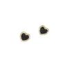 Vintage Heart Shaped Stud Earrings with Crystal Border Silver Needle Hypoallergenic Minimalist Design Elegant Fashion Jewelry for Women