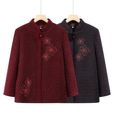 Winter Woolen Coat Top Plush Warm Old Lady Clothes Thick