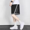 Anta Basketball Series Logo Stripe Letter Mid Waist Loose Straight Shorts Men Bottoms Basic-Black 152321219-5