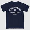 Morrissey Be Kind To Animals Tee - Navy Size S-5XL Unisex T-Shirt