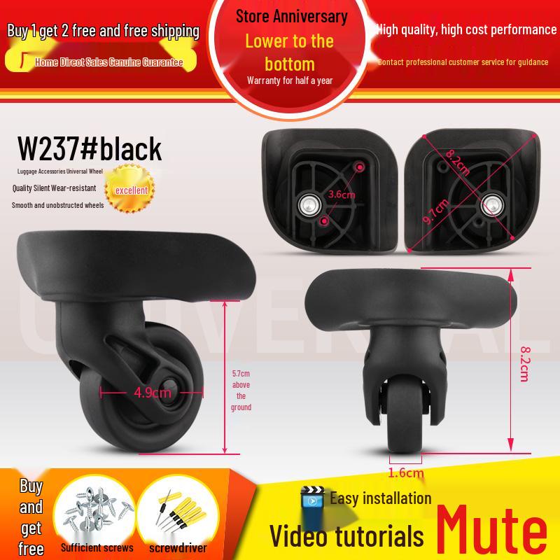 Universal Wear-Resistant Silent Luggage Wheel Replacement for Travel Suitcases