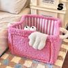 1pc Flannel Toys Storage Basket Foldable Cartoon Storage Basket Large Capacity Snacks Toys Sort Box Laundry Basket Toy Organizer