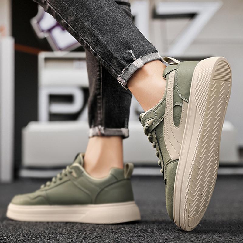 Męskie Buty Wiosna i Jesień Outdoorowe Modne Sneakersy 2024 Nowa Trendy Marka Koreańskie Casualowe Sneakersy Młodzieżowe Skórzane Buty Sportowe