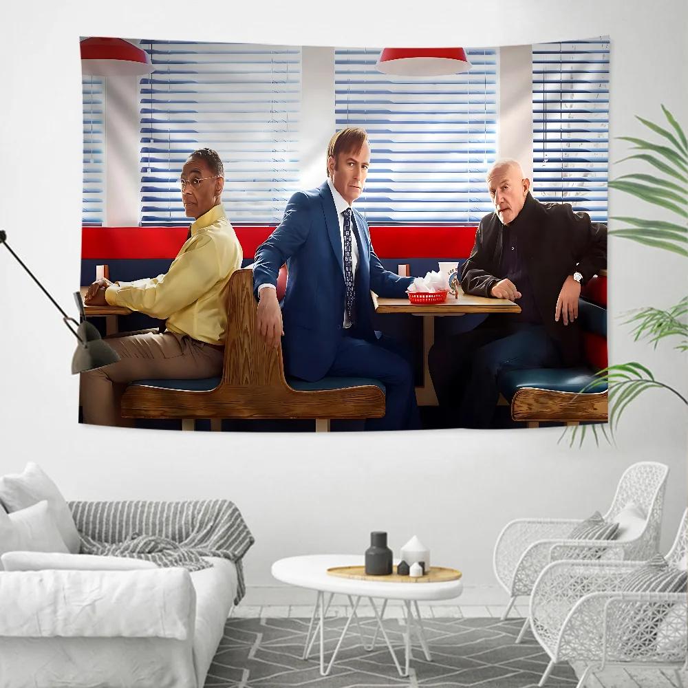 Classic Movies Better Call Saul Cartoon Tapestry Hippie Flower Wall Carpets Dorm Decor Art Home Decor