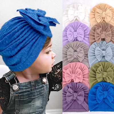 European and American Newborn Bow Jacquard Hat for Girls