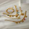 Stainless Steel Multi-Element Bracelet for Women Gold-Plated Heart Flower Sun Star Handmade Chain Luxury Jewelry Wedding Gifts