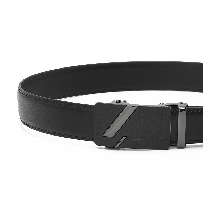 Frosted Automatic Buckle Opening Two Layer Cowhide Belt Business and Casual Men's Trendy Belt