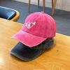 Korean Style Embroidered Sun Hat Cotton Washed Cotton Peaked Hat Love Heart Baseball Cap  Outdoor
