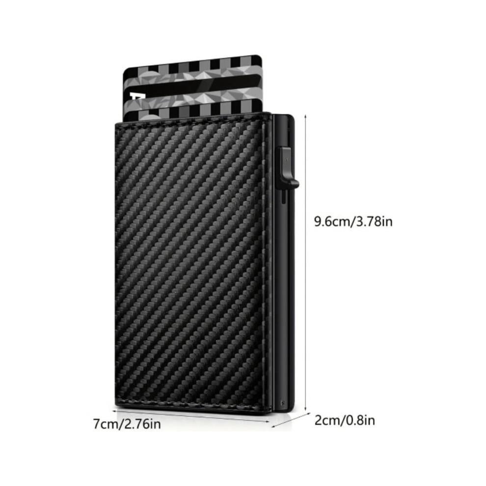 Minimalist Pop-Up Wallet for Men, 1-7 Cards, RFID Blocking, Money Clip & ID Window, Bifold Slim Design (Airtag Not Included), Compatible with AirTag