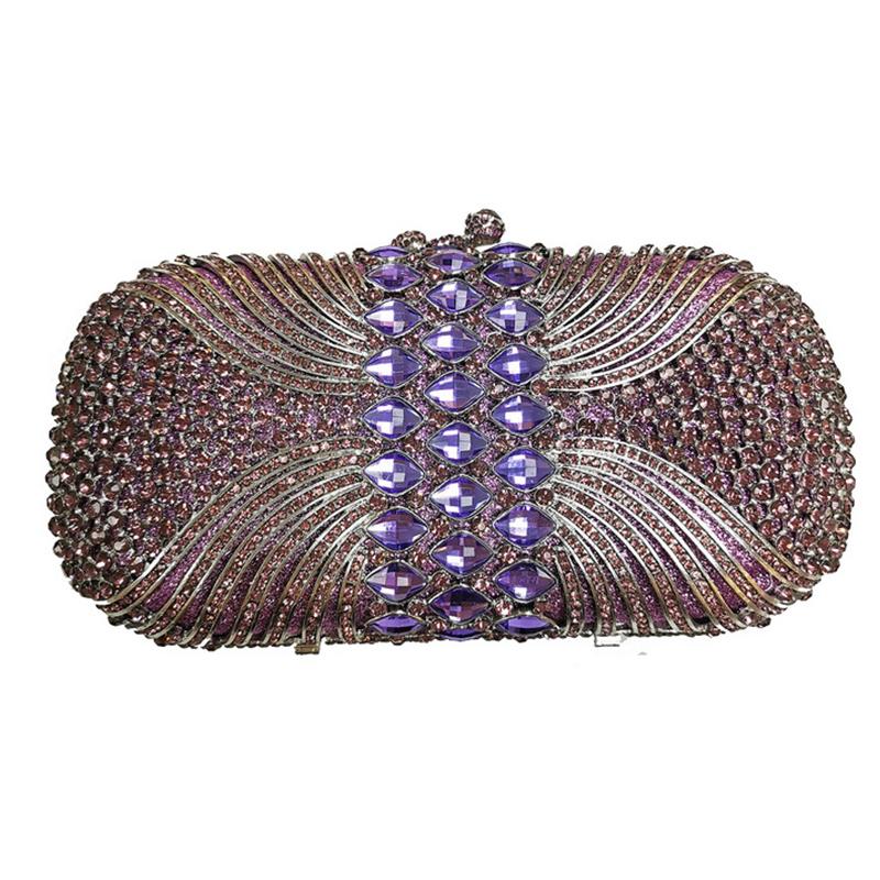 

Luxury Navy Blue Rhinestone Evening Bag Design Lady Stones Clutch Handbag Crystal WHTUOHENG Diamond Women s Party Purses Clutch 20cmX11cmX6cm фиолетовый