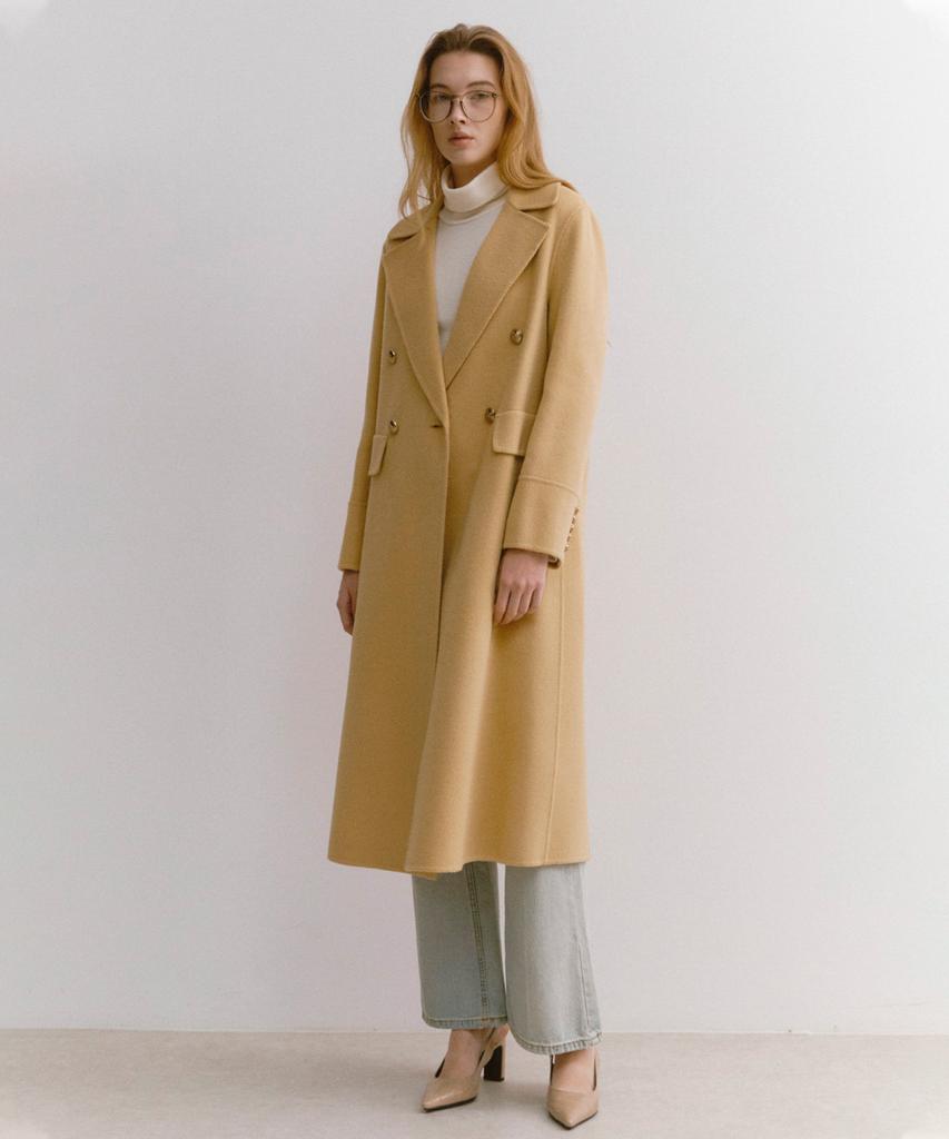 Lei Avery Double-Breasted Coat (Beige)