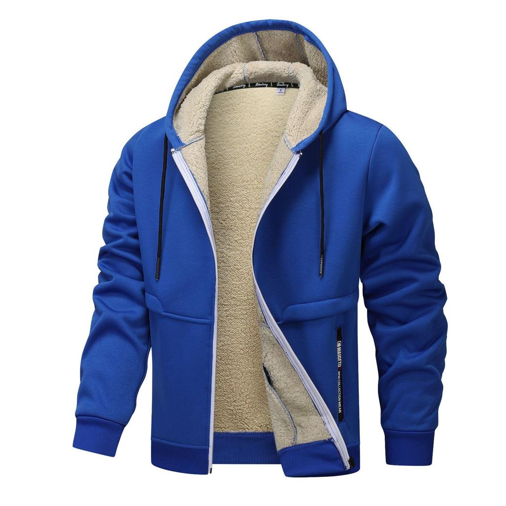 European & American Men's Thick Fleece Hoodie - OZON Hooded Loose Jacket, Baseball Style