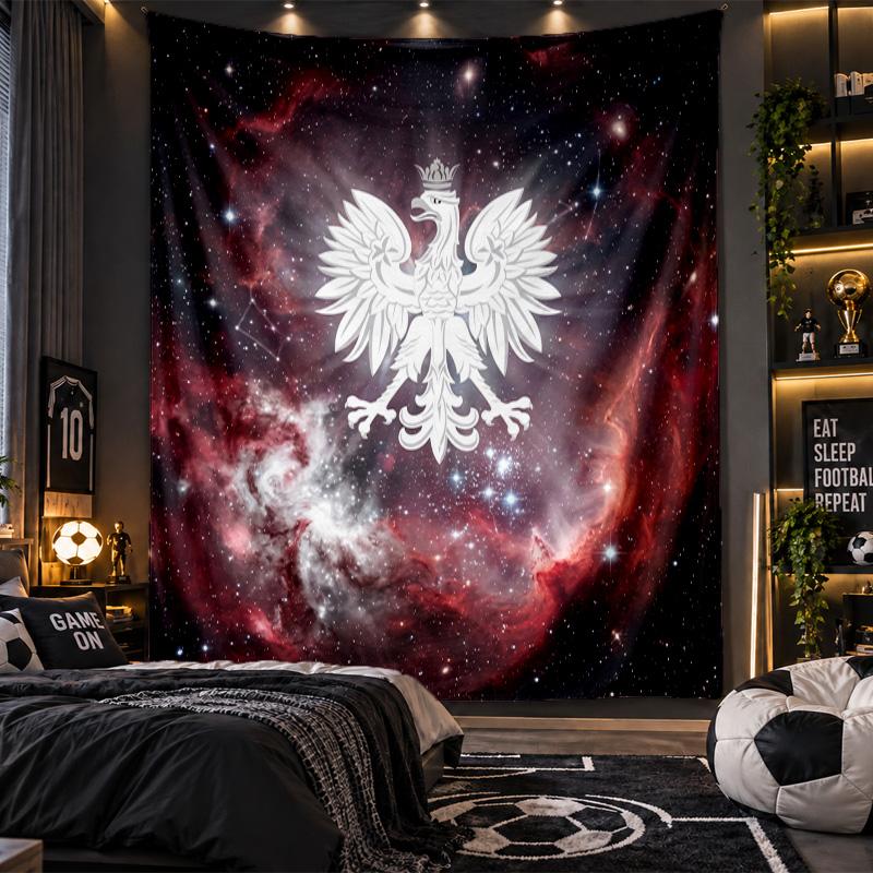 Wall Hanging Tapestry Poland Football Print Cloth for Living Room Bedroom Home Decor