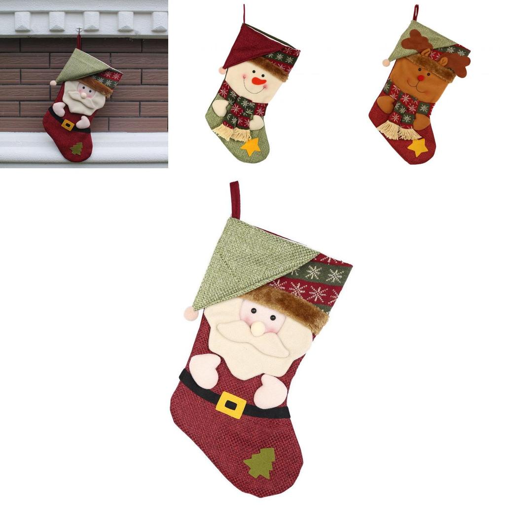 Christmas Stocking Handmade Nonwoven Santa Sock For Party Decor Gift For Friends