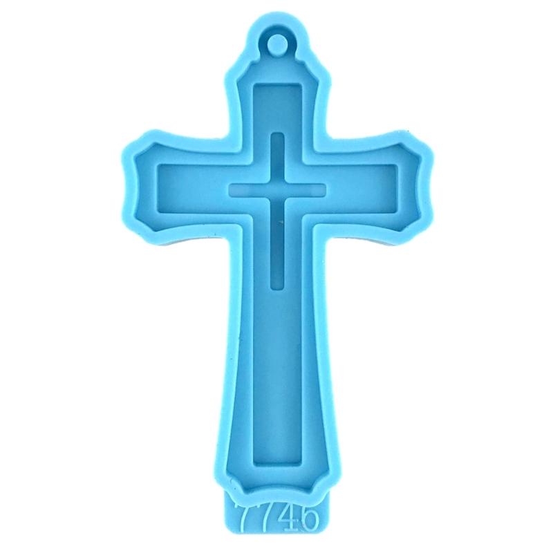 

Форми з хрестової силіконової смоли Форми з епоксидної смоли Форми для лиття розп яття для намиста, кулона, ювелірних виробів, брелоків для рукоділля. синій