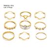 9 pezzi/set anello da dito squisito da donna semplice anello creativo vintage set per