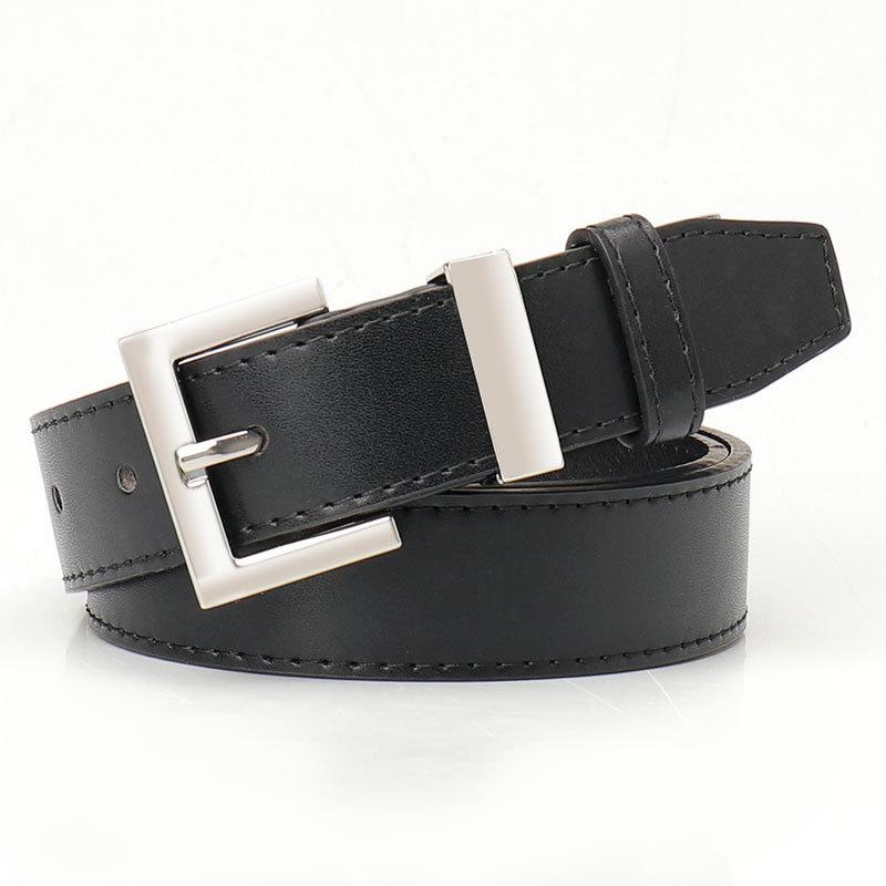 New Fashion Versatile Square Buckle Women's Belt, Elegant Commuting Simple Style, Paired with Jeans Suit Belt for Women
