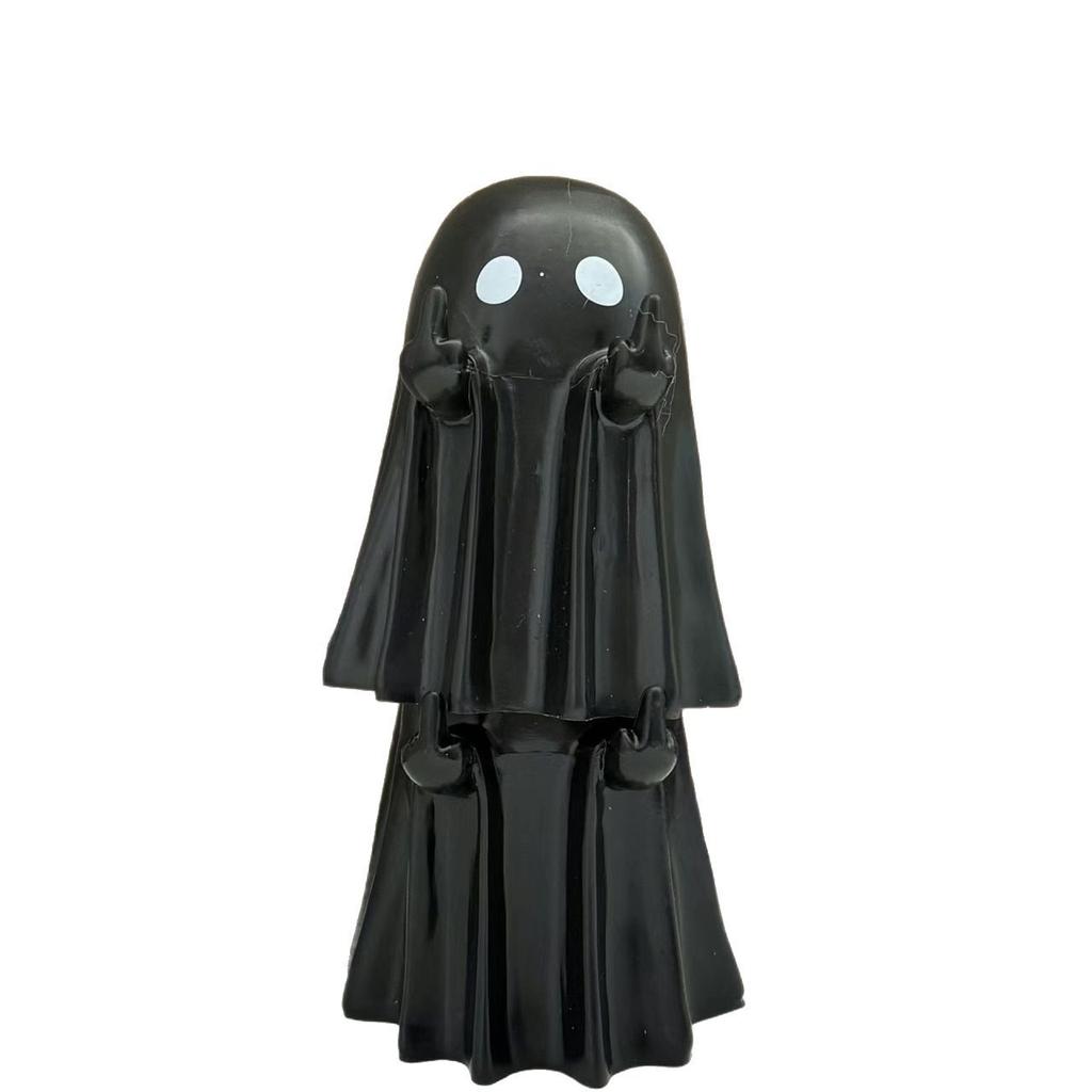 Halloween Ghost Figure Middle Finger Creative Cute Little Ghost Decoration Resin Craft Car Console Ornaments