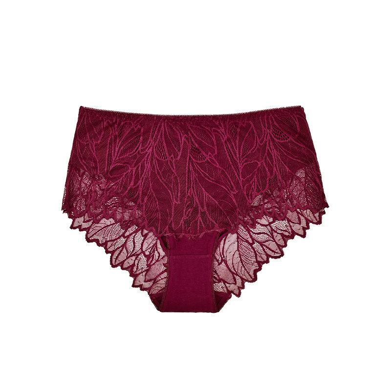 Ladies Spring and Summer Pure Cotton Lace High Waist Hip Cotton Antibacterial Crotch Underwear