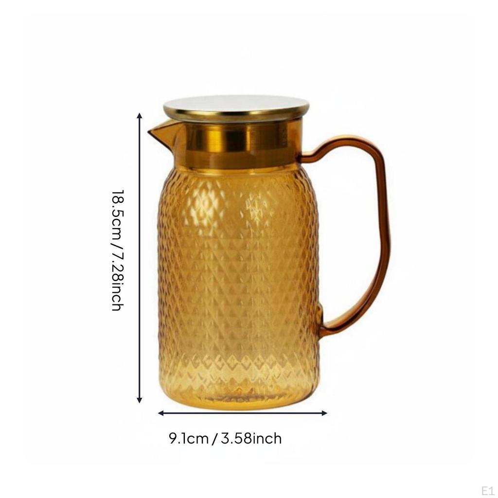 Large Capacity Juice Jug FoodGrade Material Lidded Pitcher Easy to Clean Pineapple Textured