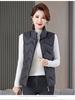 Herbst und Winter Damen einfarbige Mutterweste Stehkragen kurze winddichte warme Damenweste mittleres Alter und ältere ärmellose Jacke