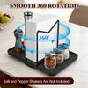 360° Rotating Napkin Holder Anti-Slip Condiment Organizer Standing Napkin Dispenser  Kitchen