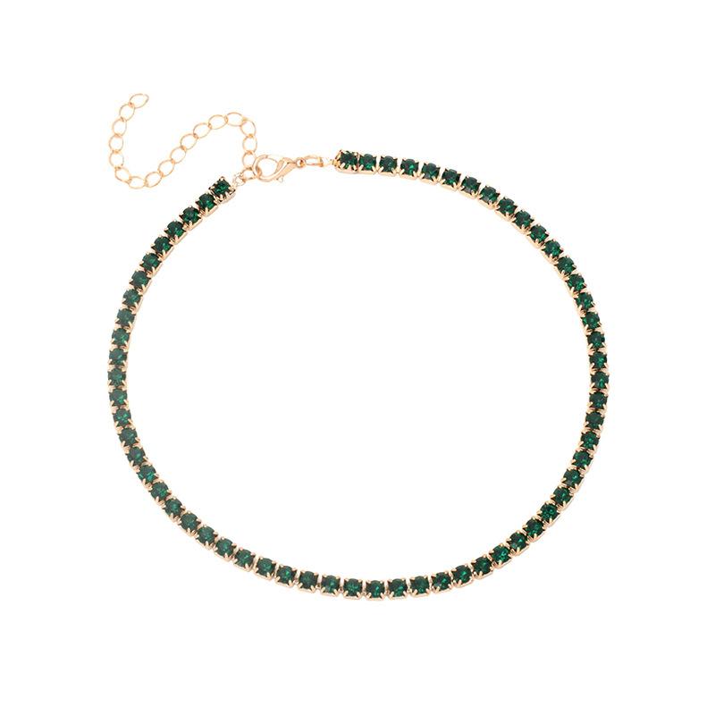 Ins Minimal Rhinestone Choker Necklace, Trendy Elegant Stackable Clavicle Chain for Women