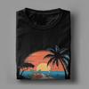 Tanzania Zanzíbar África Atardecer Playa de Palmeras Estilo de Vida y Coco Camiseta Verano Algodón Manga Corta Ropa Vintage