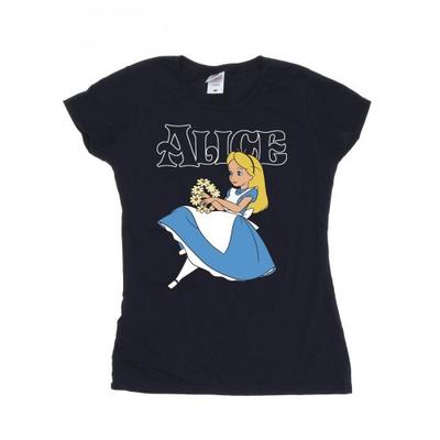 Womens/Ladies Alice In Wonderland Flowers Cotton T-Shirt