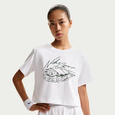 Nike Tennis Tops Women s White Crew Neck Moderate XS