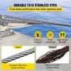 316 Stainless Steel Cable, 500FT Stainless Steel Wire Rope of 5/32 Inch Diameter and 1x19 Construction, 3300 LBS Breaking Strength Steel Cable for