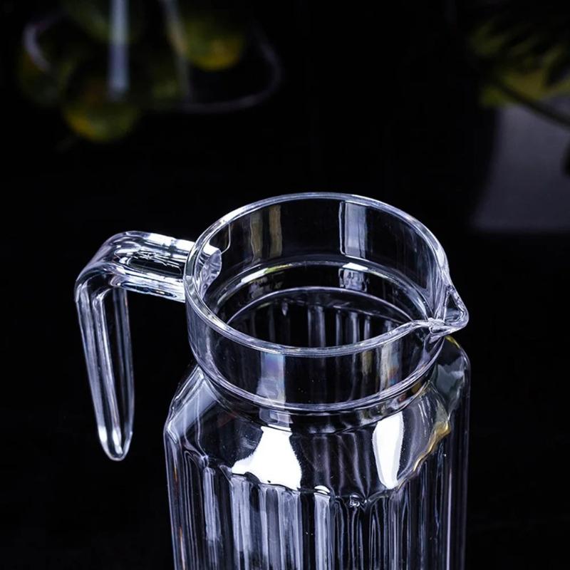 Large Capacity Household Kettle Plastic Transparent Water Bottle Striped Kettle For Storing Fresh Juice And Beverages In The Kitchen Refrigerator