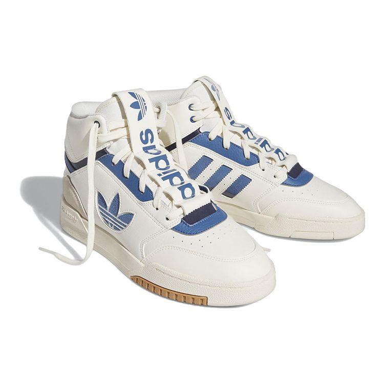 Adidas Originals Drop Step Series Trendy Comfortable Non-Slip High-Top Skate Shoes Unisex Skate Shoes White Blue IF2674