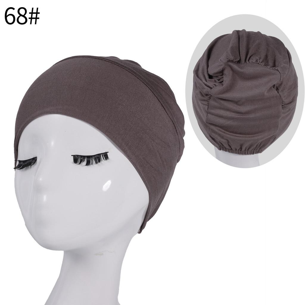 Silk Cotton Headscarf Cap With Elastic Fit For Casual Daily Wear
