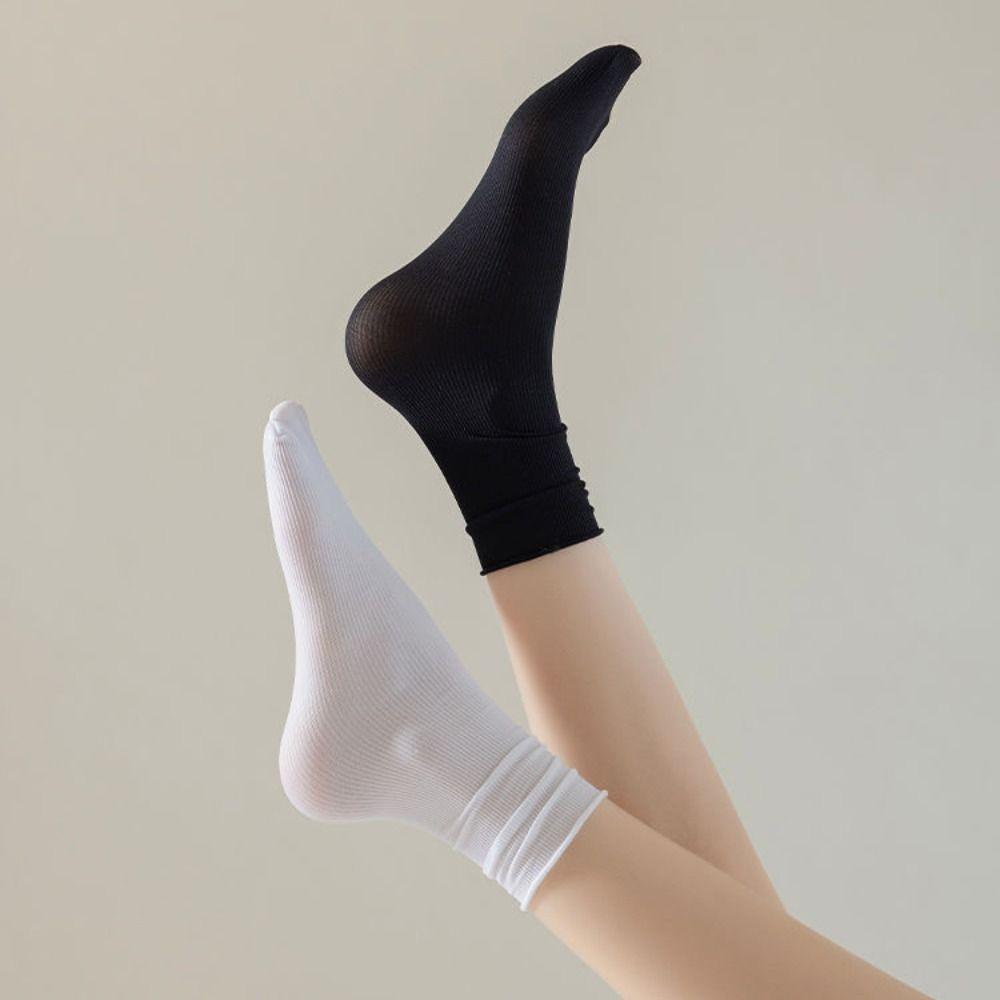10Pairs Pinstripe JK Lolita Pile Socks Mid-calf Ice Silk Tube Socks  Running