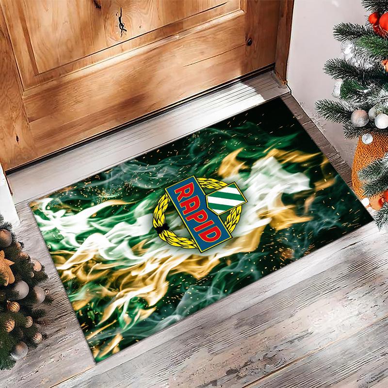 Rapid Wien FC Soccer Football Pattern Soft Area Rug Non Slip Indoor Floor Carpet Sports Decor Mat for Bedroom