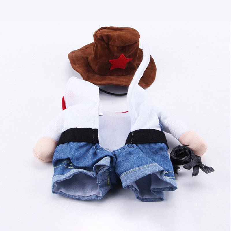 Funny Cat Clothes Halloween Cosplay Cowboy Pet Costume For Small Medium Dogs Cats Novelty Kitten Puppy Party Dress Up Outfits