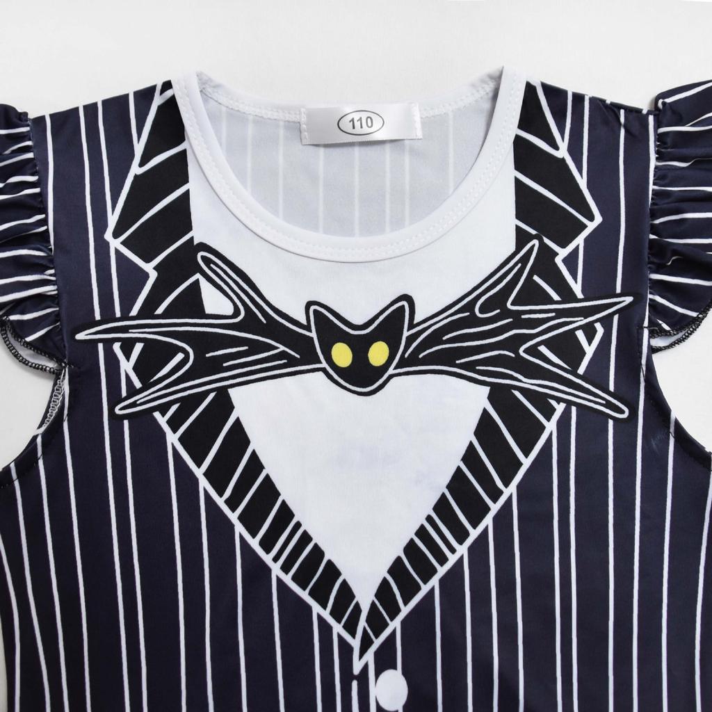 New Halloween Night Cry Jack Cosplay Costume, Middle-Aged And Older Children'S Flying Sleeve Dress + Bag