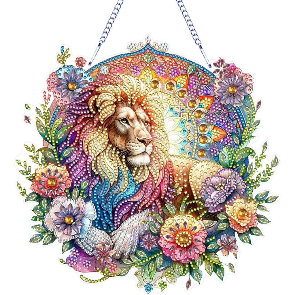 Diamond Art Window Pendants Double Sided Special Shaped Cute Animal Rhinestone 5D DIY Diamond Art Hanging Decor for Adults