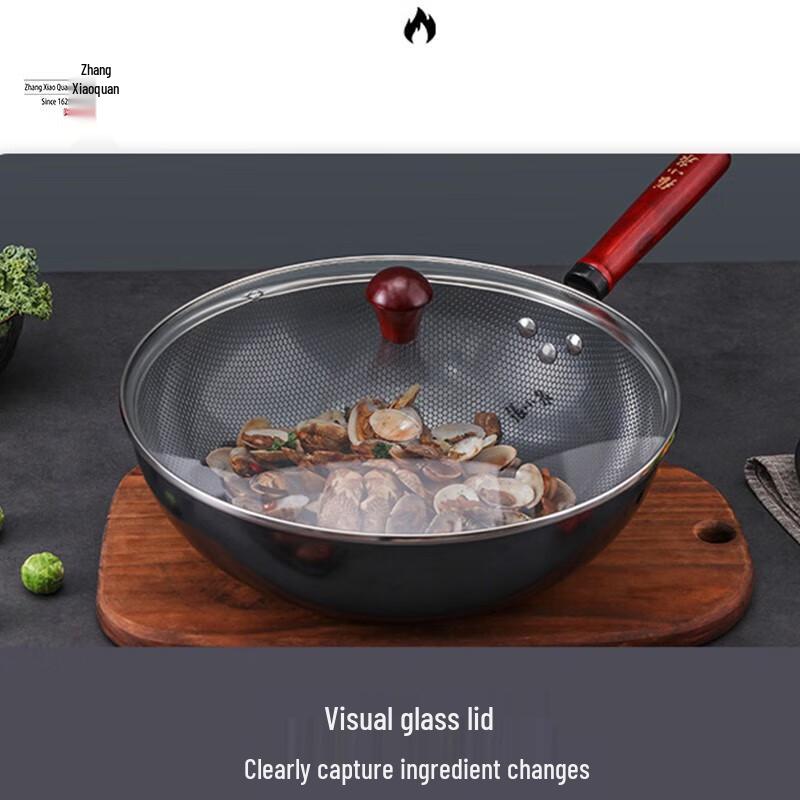 Zhang Xiaoquan Jialan Perlen Raffinierter Eisenwok mit Deckel