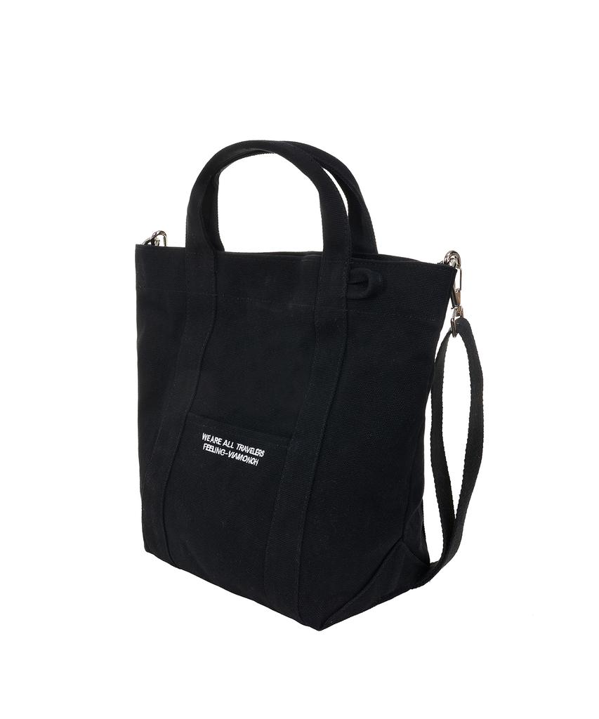 Viamonoh Daily Tote Canvas Bag (Black)