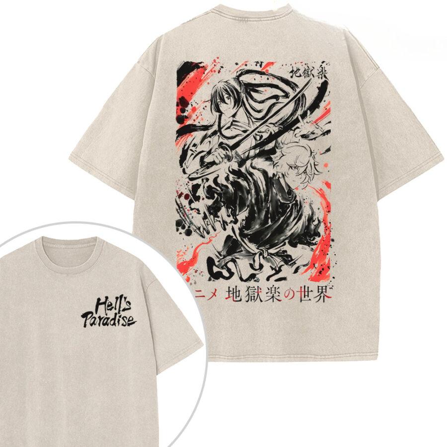 

Hot Anime Gabimaru Sagiri Graphic Tee Men Short Sleeve Clothing Washed Cotton Tshirt Casual T-shirt Harajuku Vintage T Shirt XXL