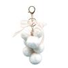 Plush Grape Decorative Pendant Keychain for Handbags, Fuzzy Cluster Bag Charm with Decoration Bow, Fluffy Ball Keyring Backpacks and Purses