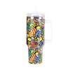 Halloween Series Stainless Steel Vacuum Insulated Tumbler With Handle Straw Portable Cold Hot Drinks