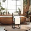 Bathroom Stand with 4 Arms, Loft Style, Black Hanger, Metal Loft Holder